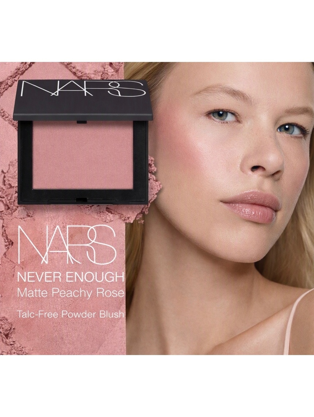 NARS Talc Free Powder Blush • “Never Enough” (Matte Peachy Rose) • New in Box